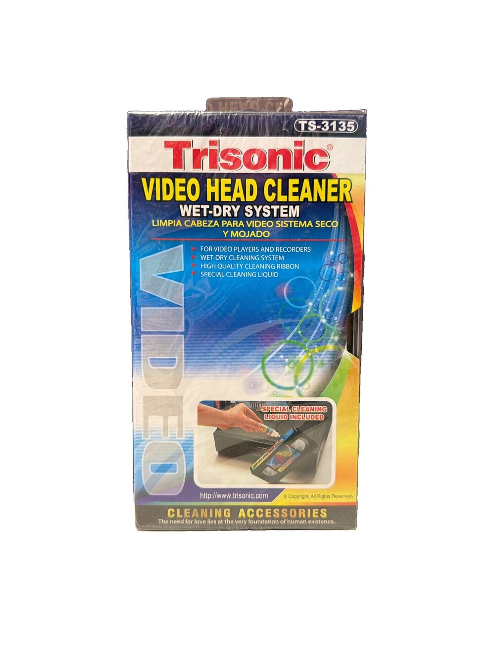 Video Head Cleaner - VCR Cleaner - VHS Cleaner - Wet-Dry System New Sealed